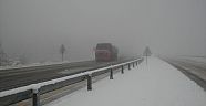 Konya-Antalya kara yolunda kar yağışı