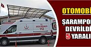 Otomobil Şarampole Devrildi 5 Yaralı
